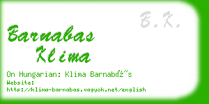 barnabas klima business card